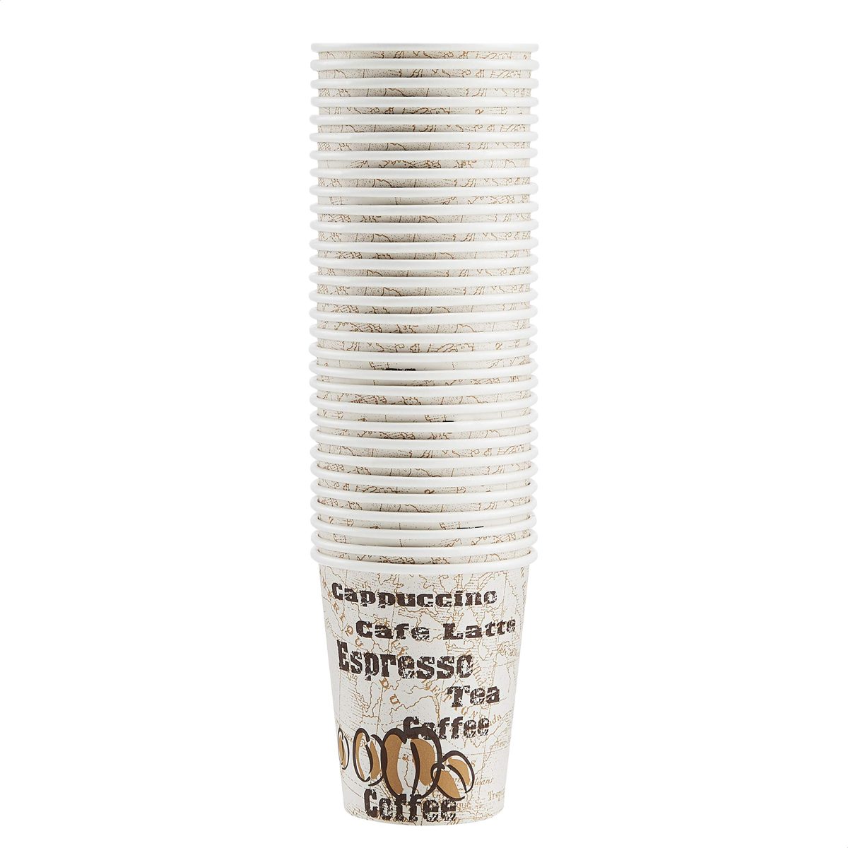 AmazonBasics Single Wall Hot Cup, Café Design, 8 oz, 100-Count
