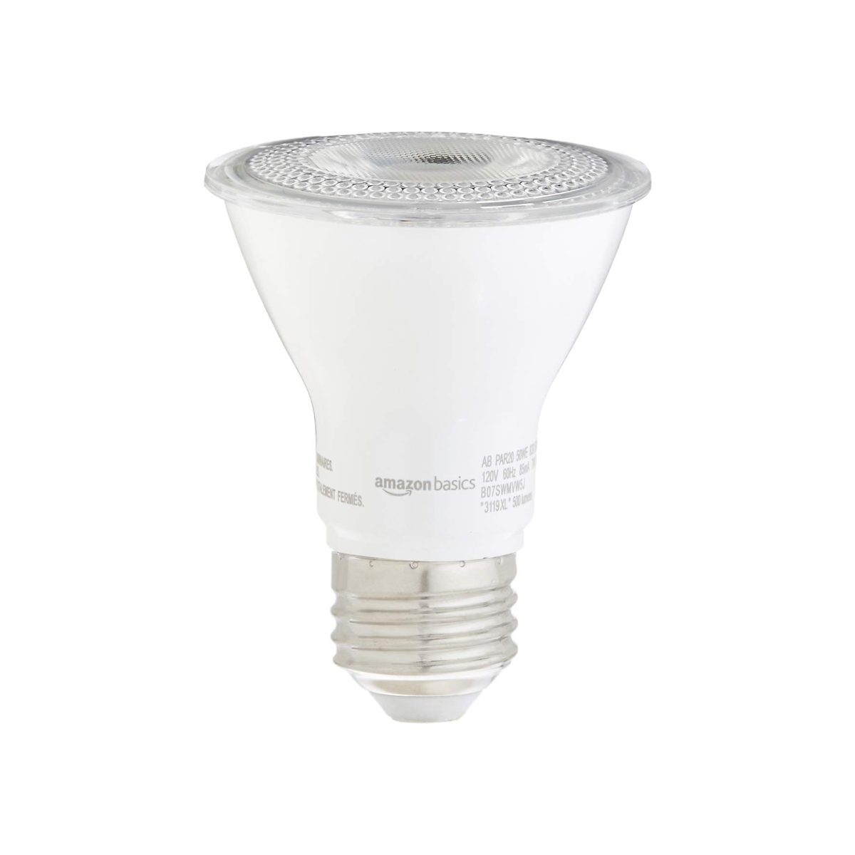 AmazonBasics 50W Equivalent, Warm White, Dimmable, 10,000 Hour Lifetime, PAR20 LED Light Bulb | 2-Pack (Renewed)