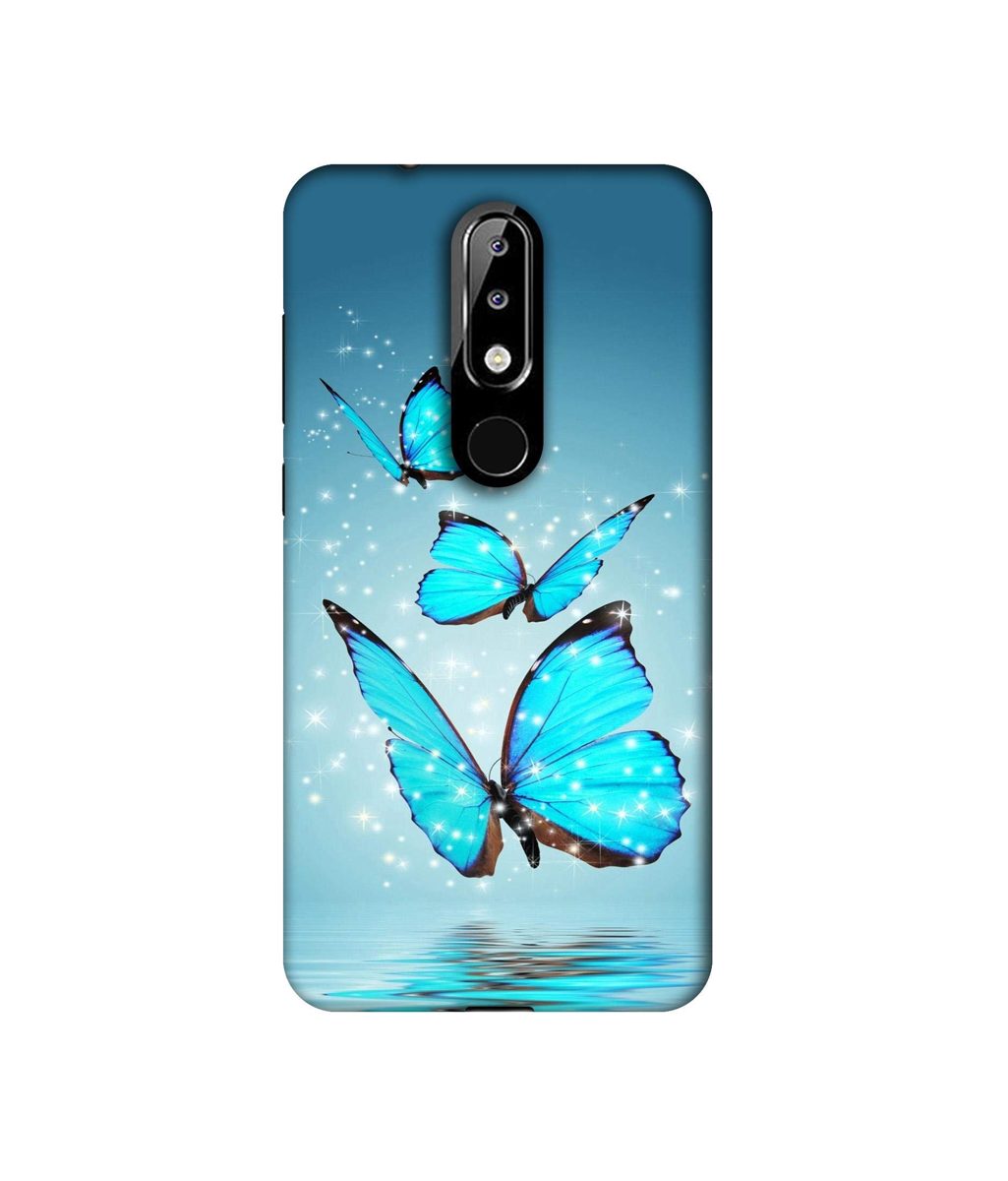 Amazon Brand - Solimo Designer Flying Butterflies 3D Printed Hard Back Case Mobile Cover for Nokia 5.1 Plus