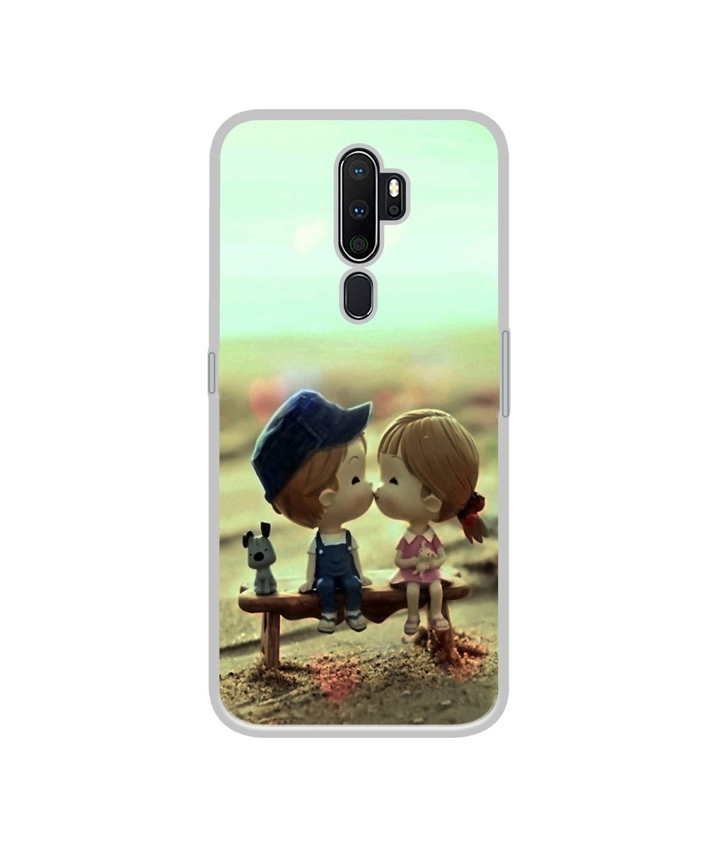 Amazon Brand - Solimo Designer Love Couples Pattern UV Printed Soft Back Case Mobile Cover for Oppo A5 (2020)