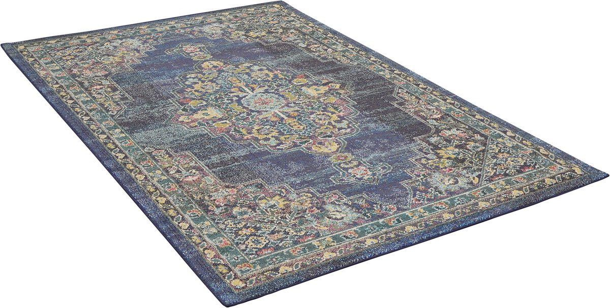 Amazon Brand – Stone & Beam Traditional Passionate Area Rug, 6' 7" x 9' 6", Navy
