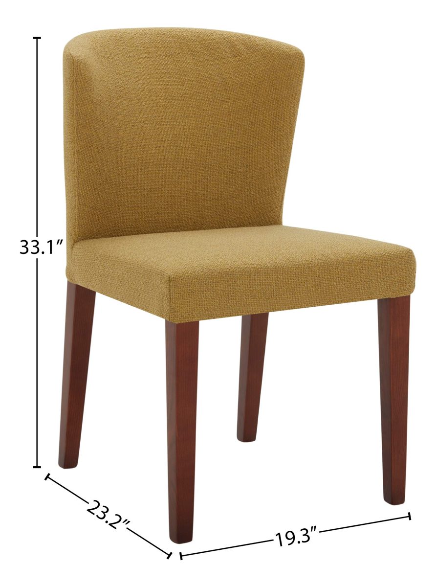 Amazon Brand – Rivet Eli Modern Curved-Back Dining Chair, Set of 2, 19.3"W, Lemongrass