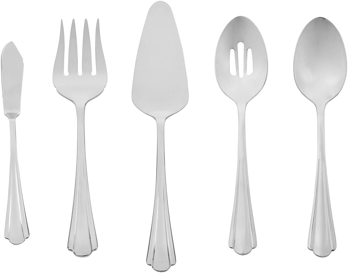 AmazonBasics 5 Piece Stainless Steel Serving Set