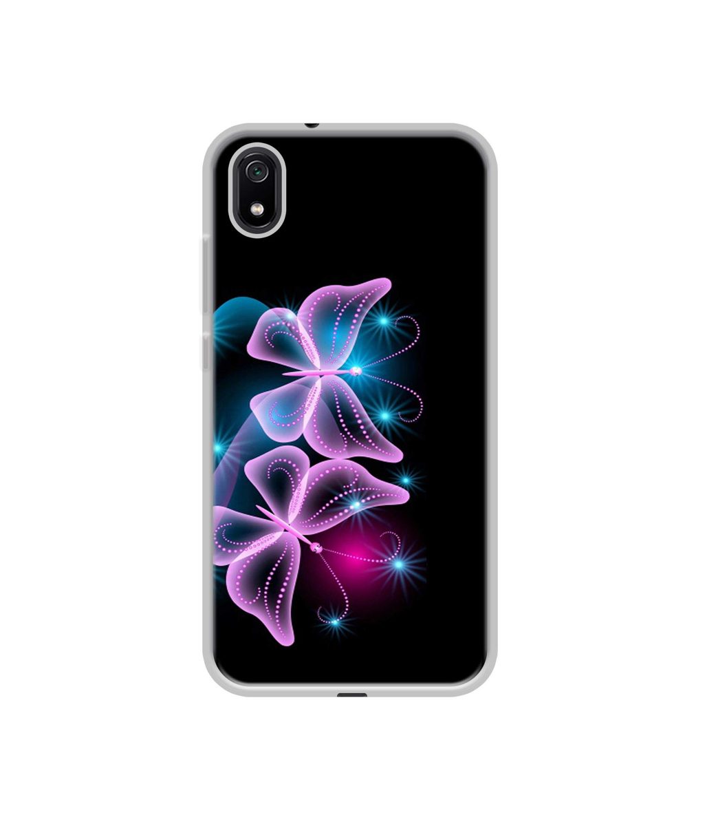 Amazon Brand - Solimo Designer Butterflies Neon Light UV Printed Soft Back Case Mobile Cover for Mi Redmi 7A