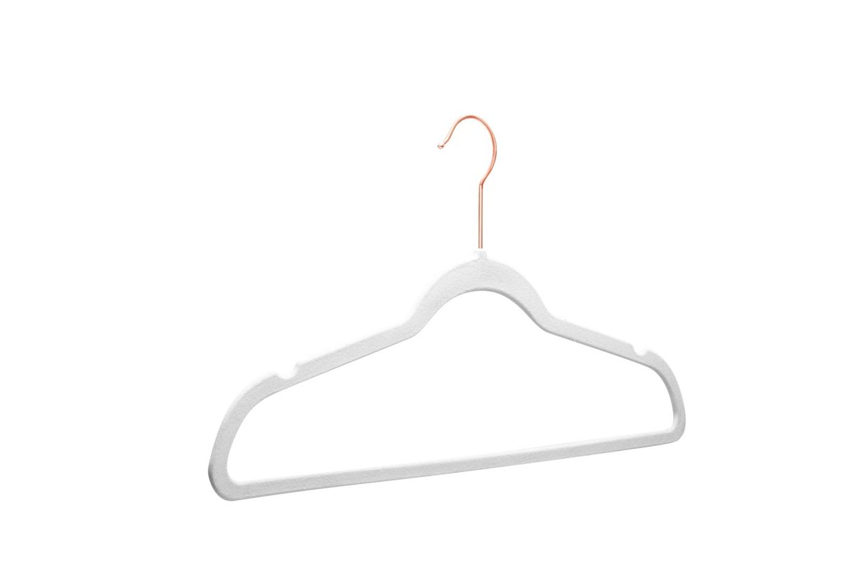 AmazonBasics Velvet Suit Hangers, 100-Pack, Ivory/Gold