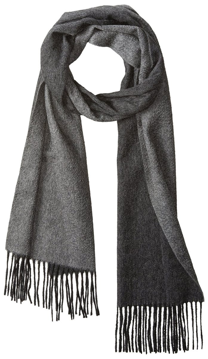 Thirty Five Kent Men's Cashmere Solid Double Face Scarf, Smog