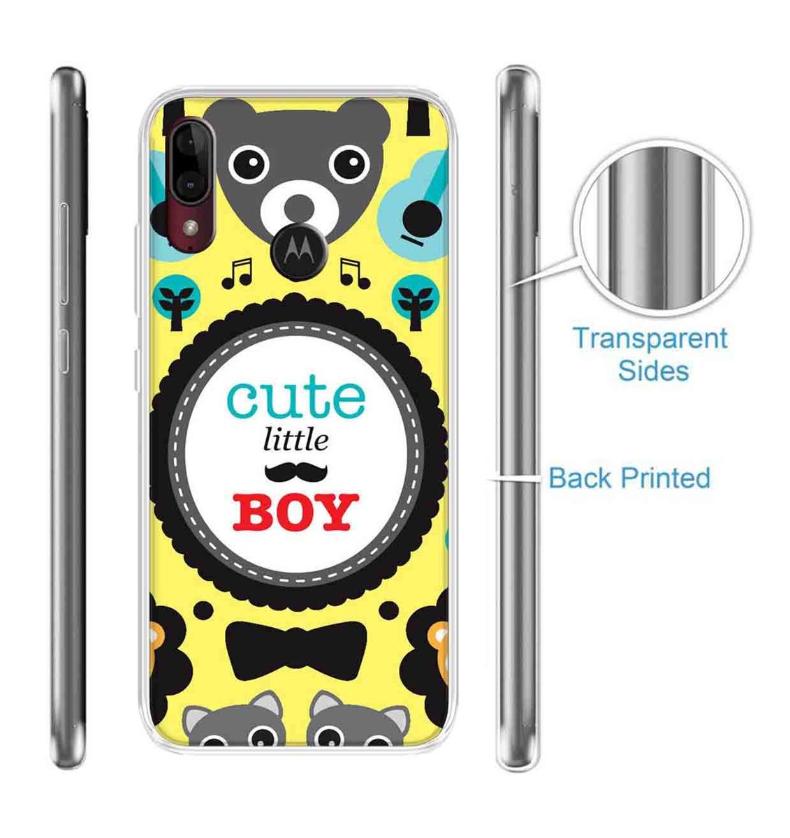 Amazon Brand - Solimo Designer Multicolor Cute Little Boy Yellow Pattern Printed Soft Back Case Mobile Cover for Motorola Moto E6s / Motorola Moto E6 Plus
