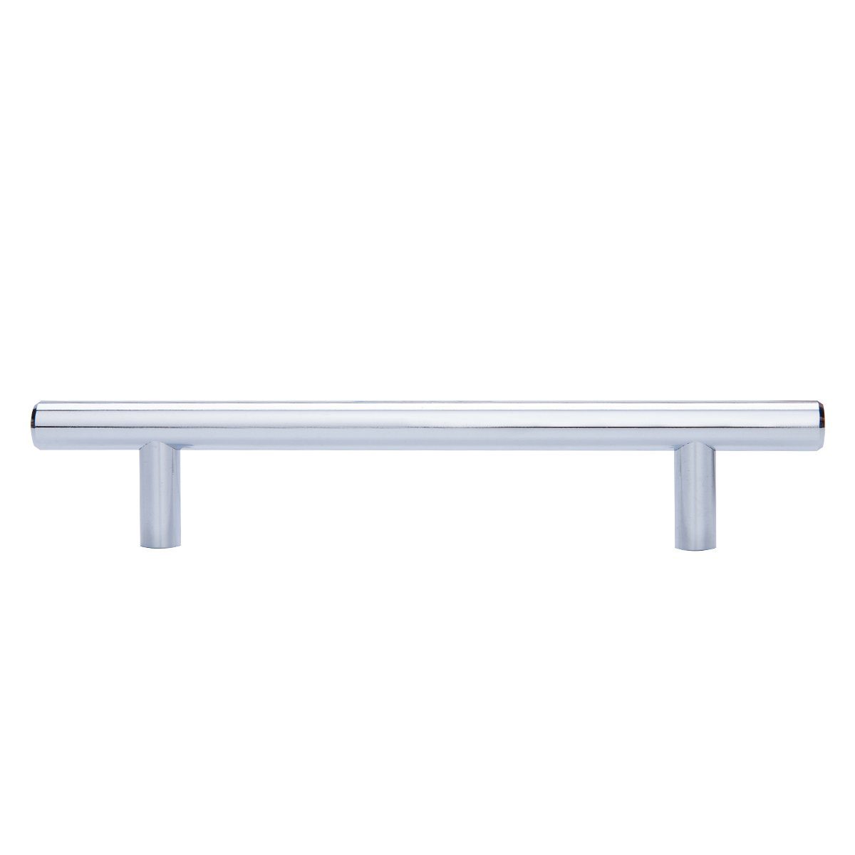 AmazonBasics Euro Bar Cabinet Handle (1/2" Diameter), 7.38" Length (5" Hole Center), Polished Chrome, 10-Pack