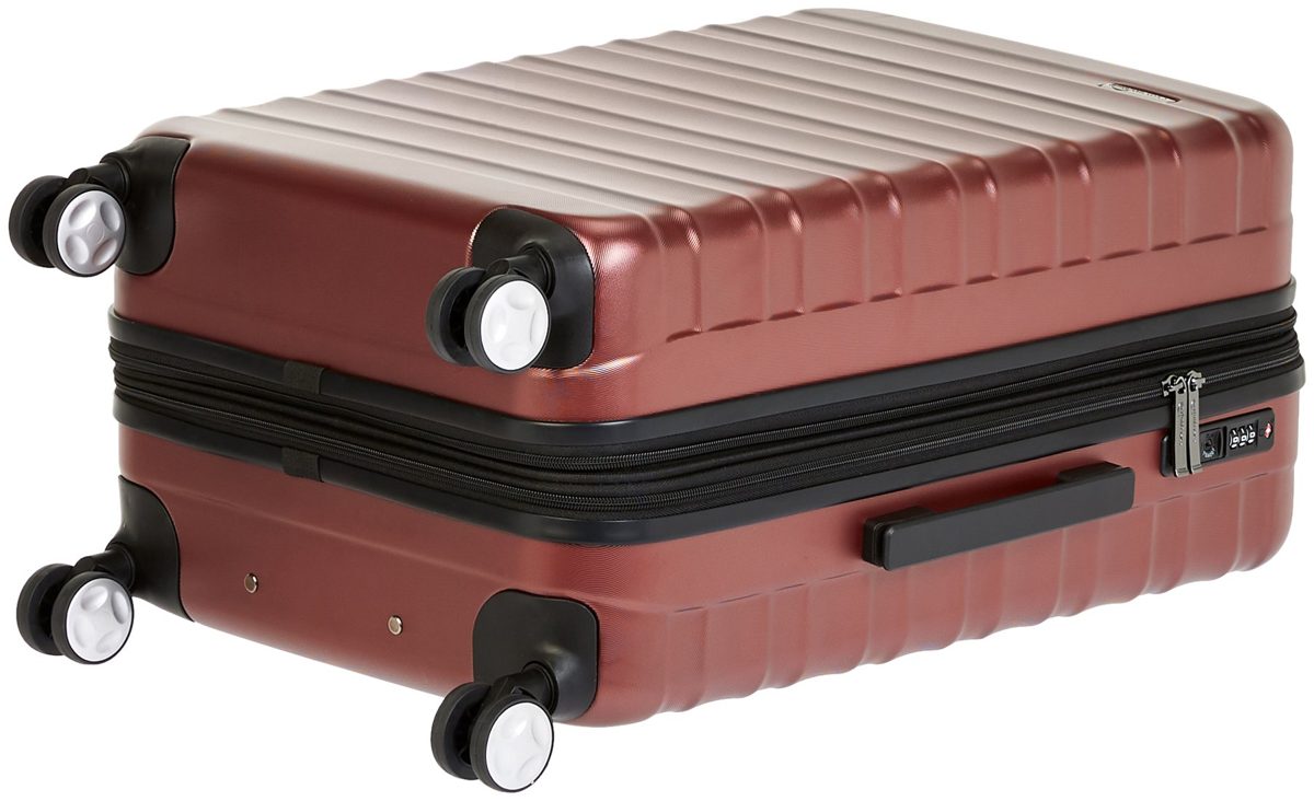 AmazonBasics - High Quality Hard Case Trolley with Swivel Castors and Built in TSA Lock, red