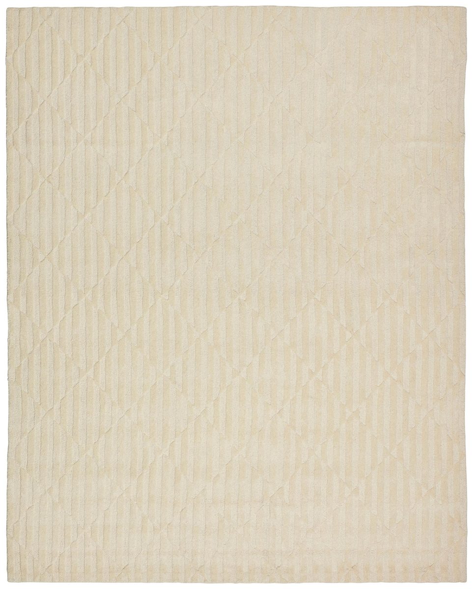 Amazon Brand – Rivet Geometric Criss-Cross Woven Wool Area Rug, 8 x 10 Foot, Cream