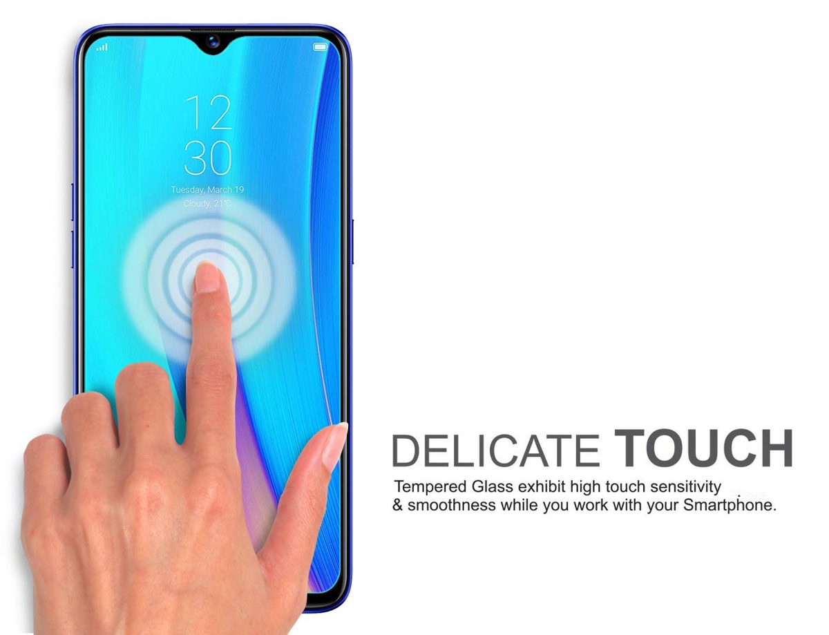 Amazon Brand - Solimo Tempered Glass for Realme 3 Pro with Installation Kit (Clear)