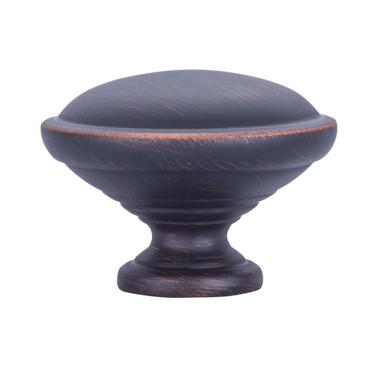 AmazonBasics - Drawer knob, furniture handle, strongly domed, diameter: 3.02 cm, oiled bronze, pack of 25