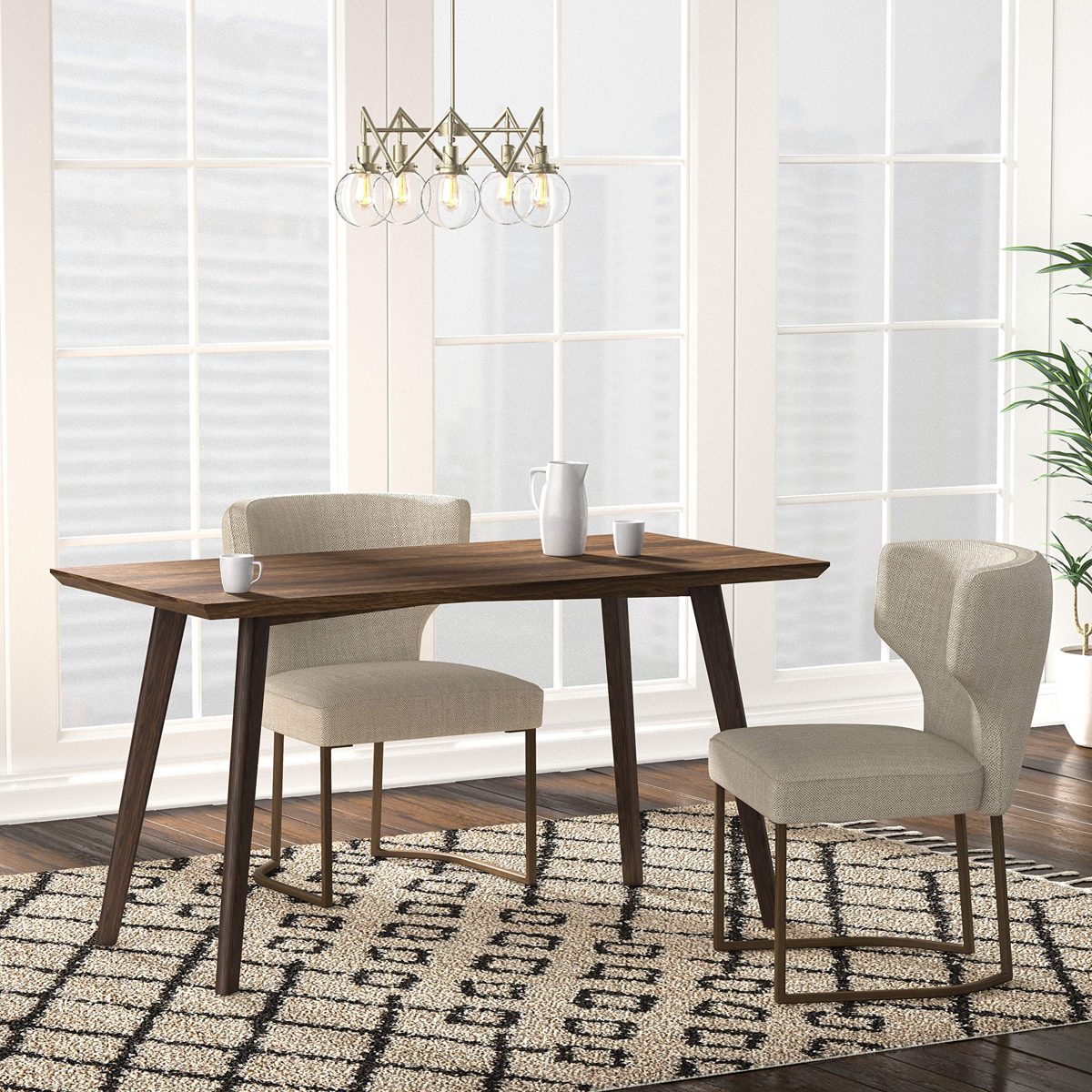 Amazon Brand – Rivet Dunford Modern Kitchen Dining Chair, 33 Inch Height, Ivory