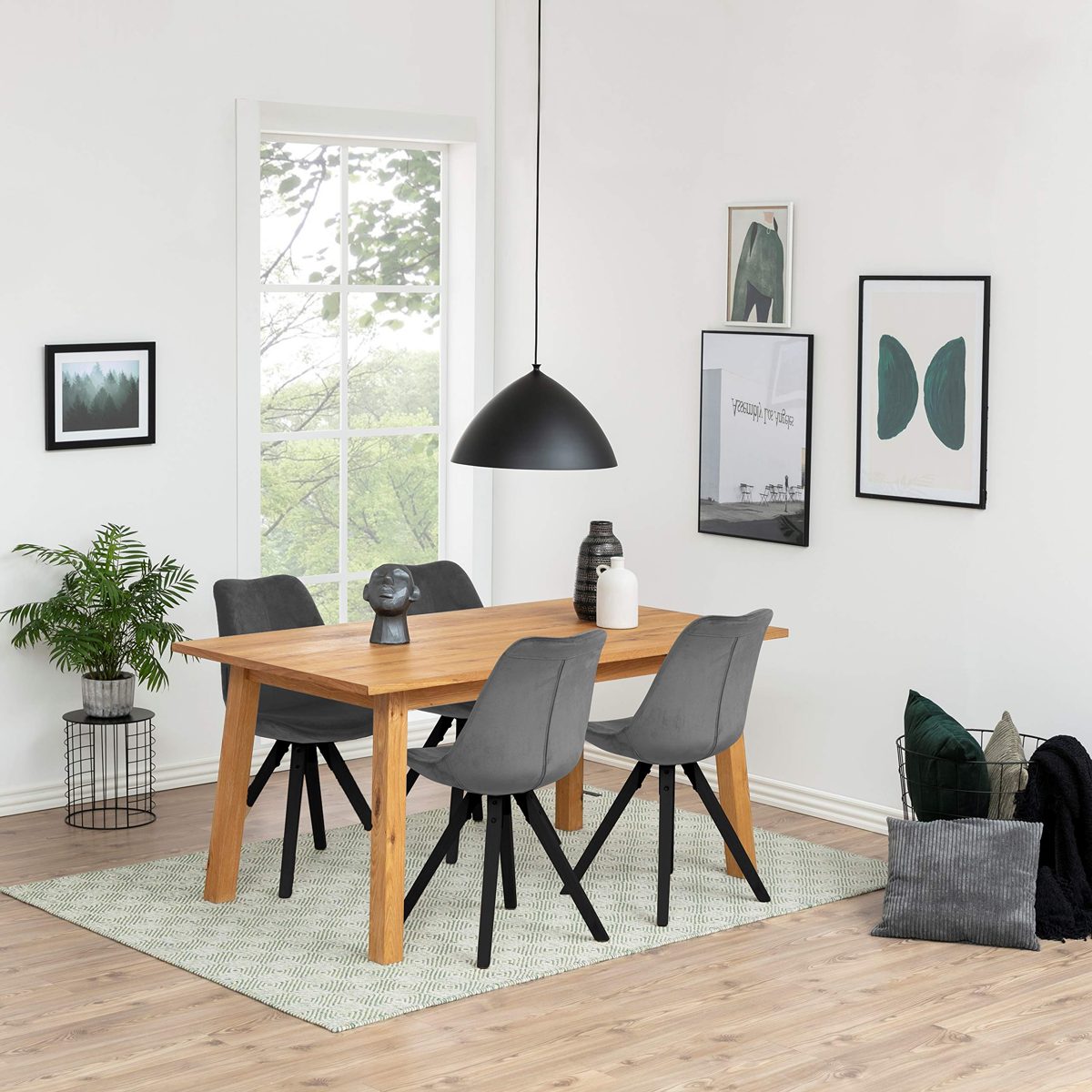 Amazon Brand - Movian Arendsee, Set of 2 Dining Chairs, 55 x 55 x 85 cm (L x W x H), Grey