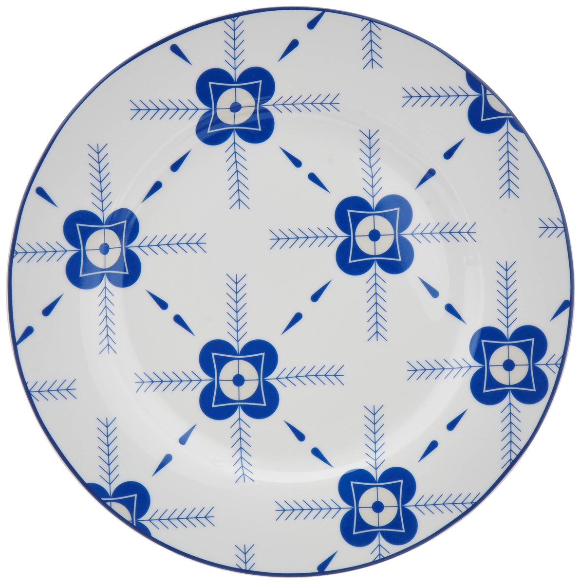 Amazon Brand - Solimo 12 Piece Dinnerware Set (Blue Floral)