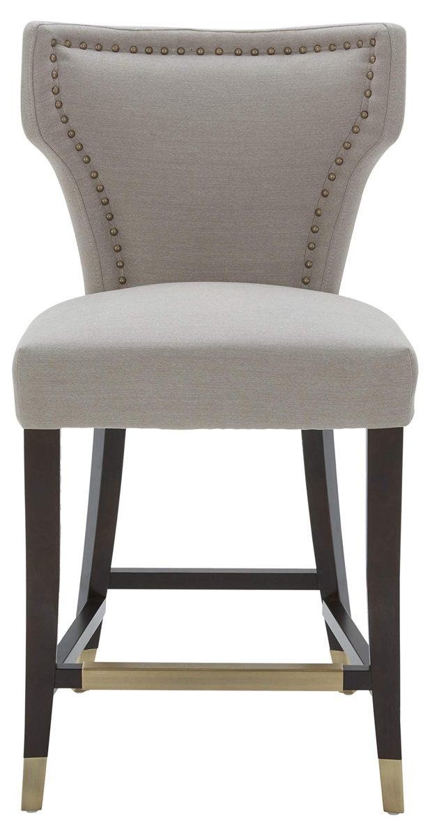 Amazon Brand – Stone & Beam Counter-Height Barstool with Brass Nailhead Trim, 39"H, Slate