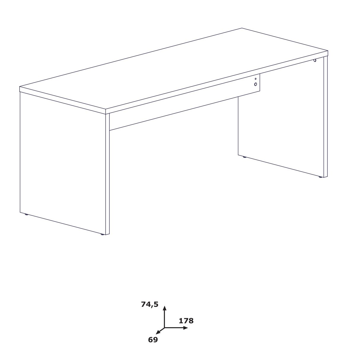 Amazon Brand Movian Desk 178 x 74.5 x 69 cm Dark Oak