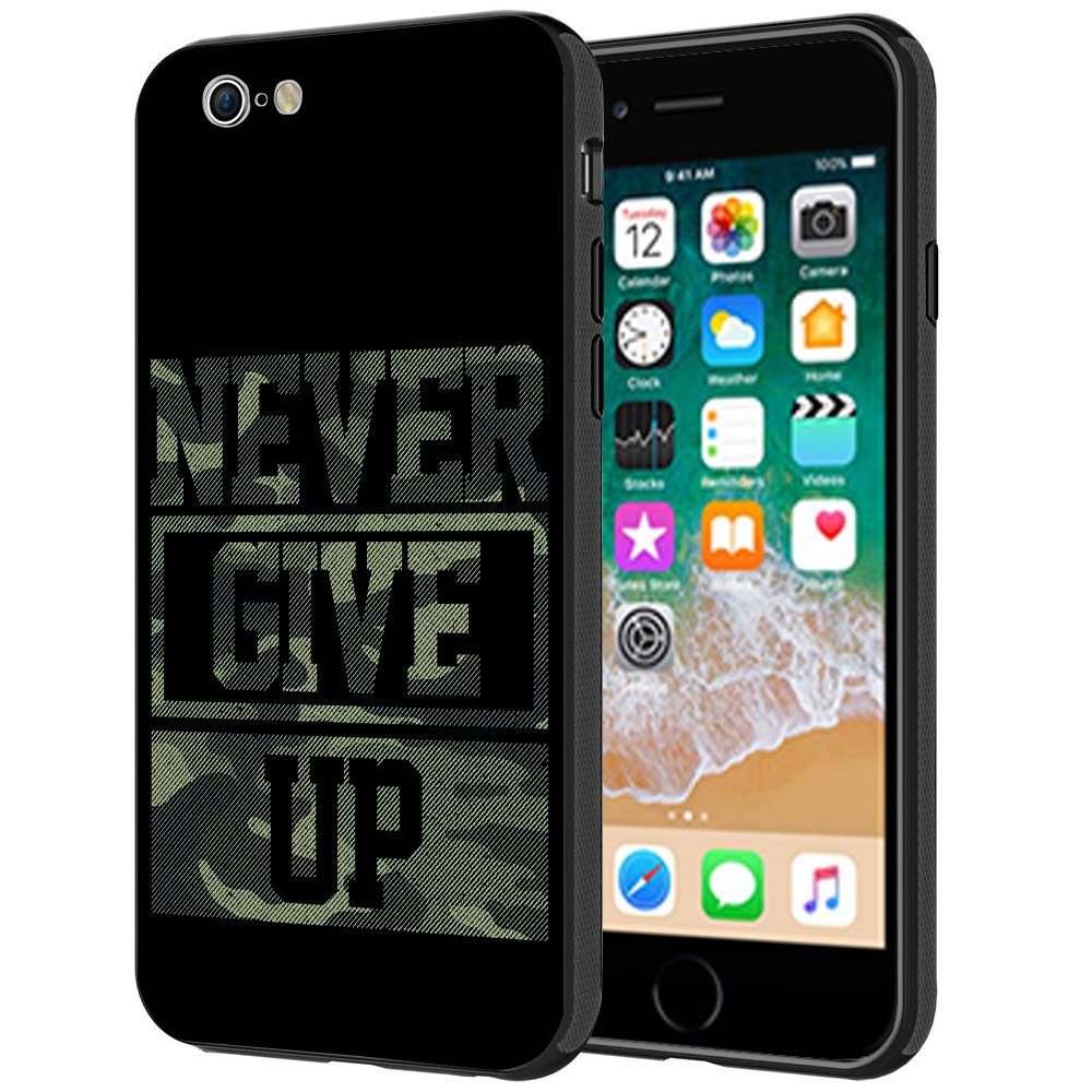 Amazon Brand - Solimo Designer Never Give Up Printed Hard Back Case Mobile Cover for Apple iPhone 6s & 6
