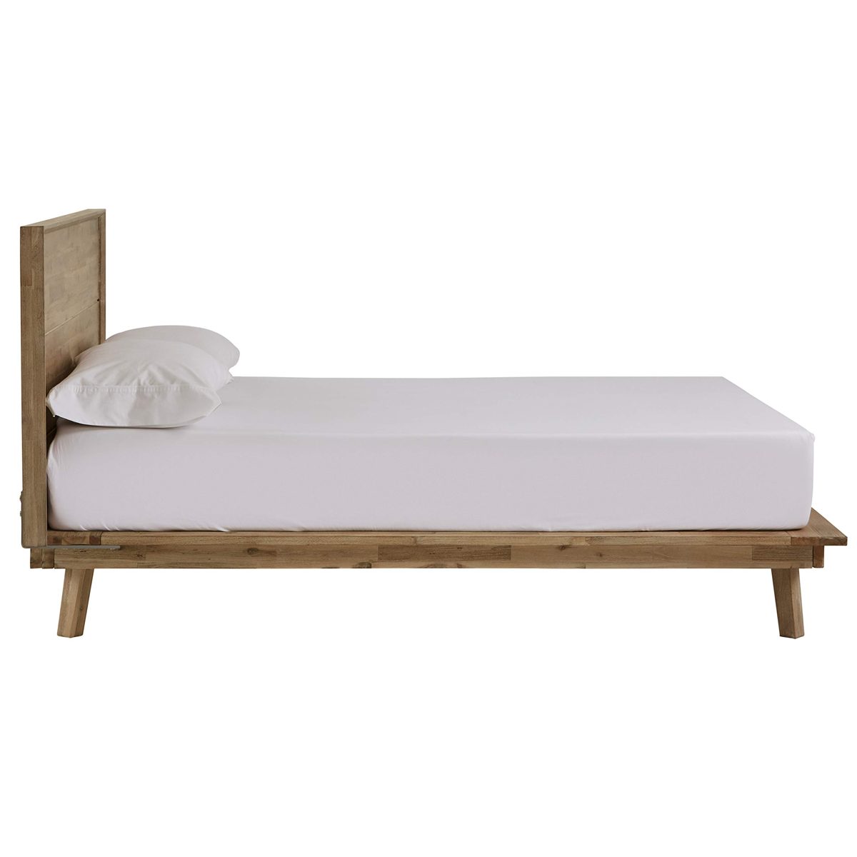 Amazon Brand – Stone & Beam Rylee Modern Acacia Wood Queen Bed, 67.52"W, Gray-Wash Acacia