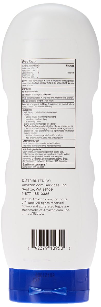 Amazon Brand - Solimo General Protection Sunscreen Lotion SPF 50, 10.4 Fluid Ounce (Pack of 2)