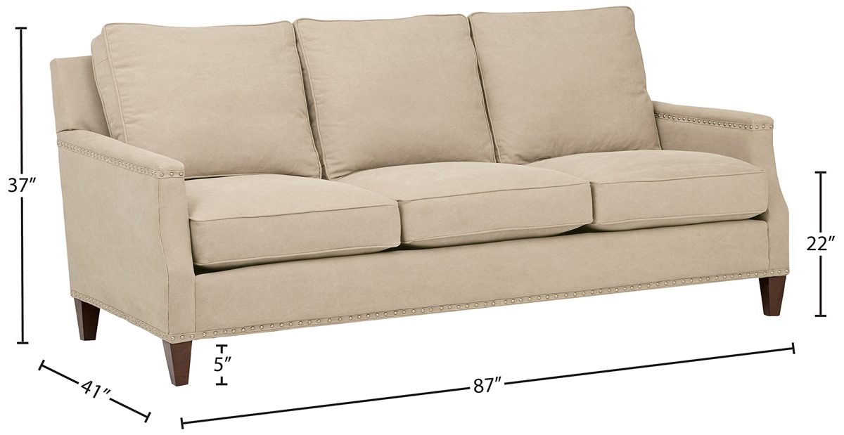 Amazon Brand – Stone & Beam Marin Studded Sofa, 87"W, Linen