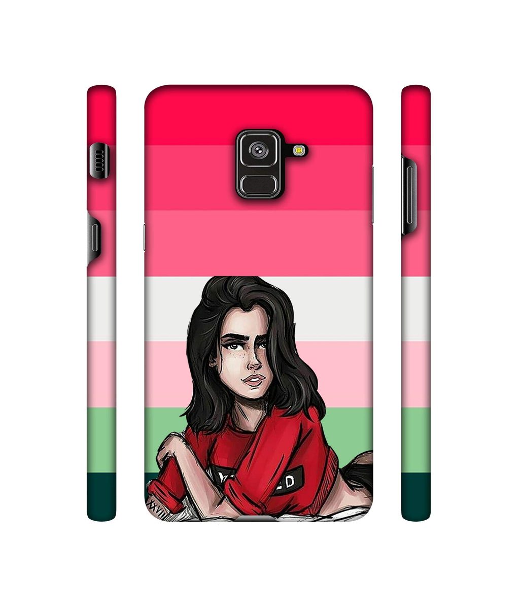 Amazon Brand - Solimo Designer Lady Vector with Line 3D Printed Hard Back Case Mobile Cover for Samsung Galaxy A8 Plus