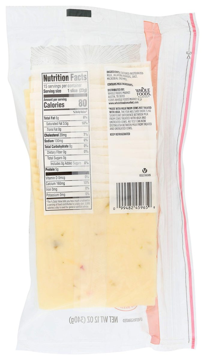 365 Everyday Value, Pepper Jack Cheese, Slices, 12 oz