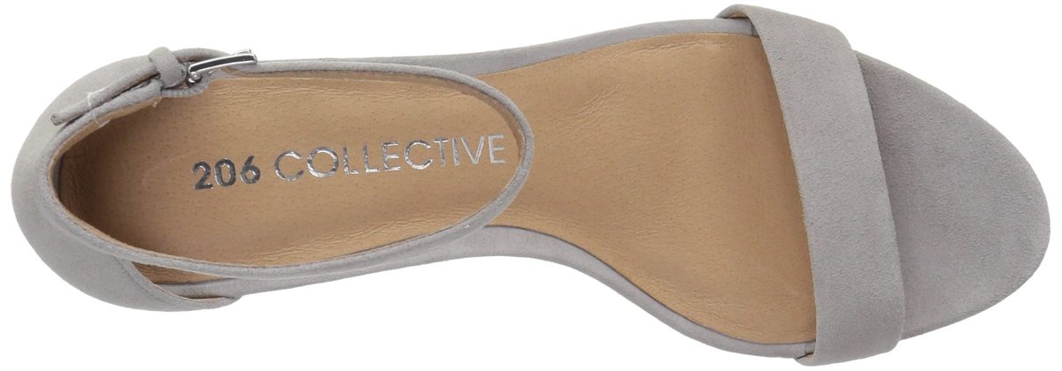 206 Collective Women's Eve Stiletto Heel Dress Sandal-Low Heeled, gray suede, 10 B US