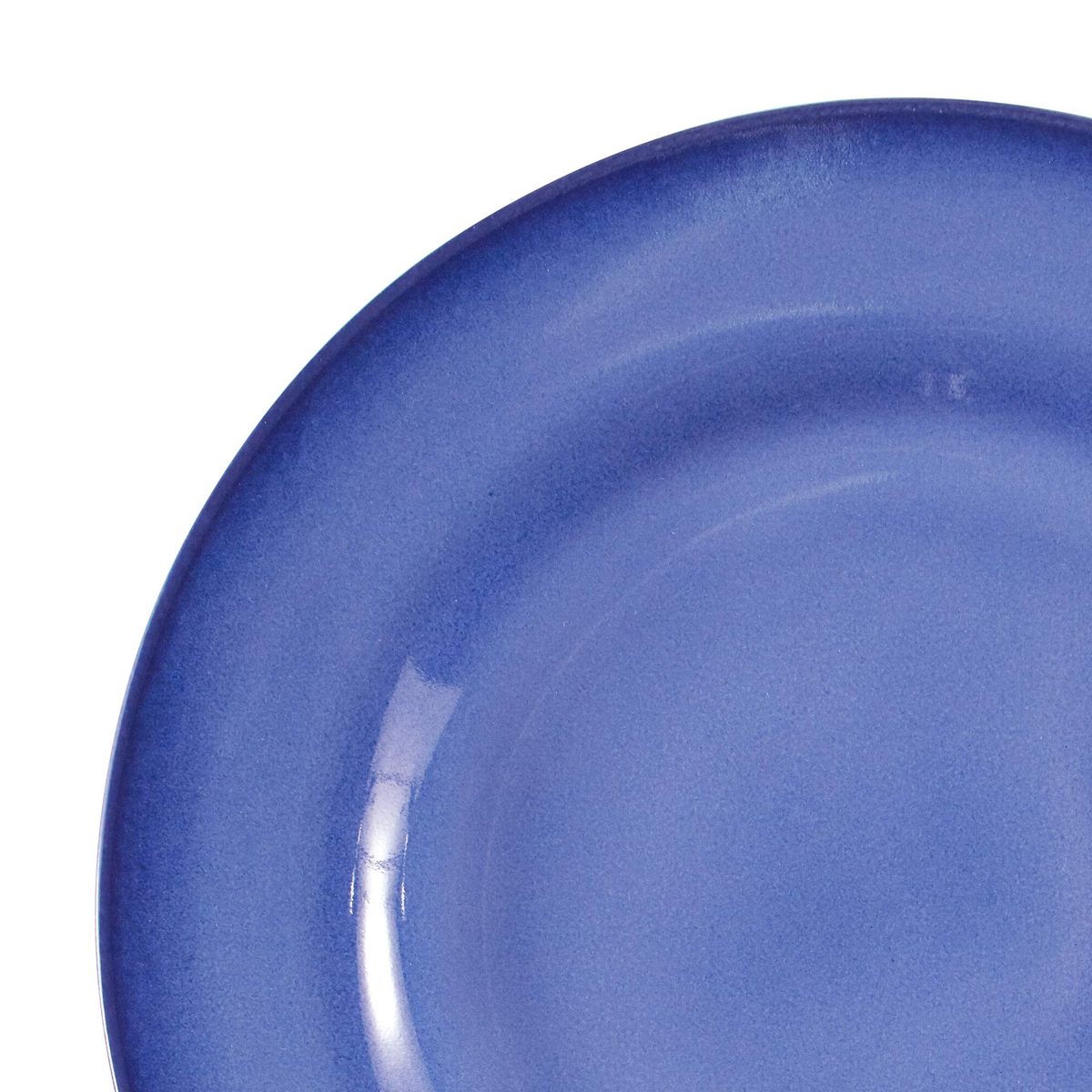 Rivet Corwin Modern Reactive-Glaze Stoneware 18-Piece Dinnerware Set, Service for 6, Atacama Blue