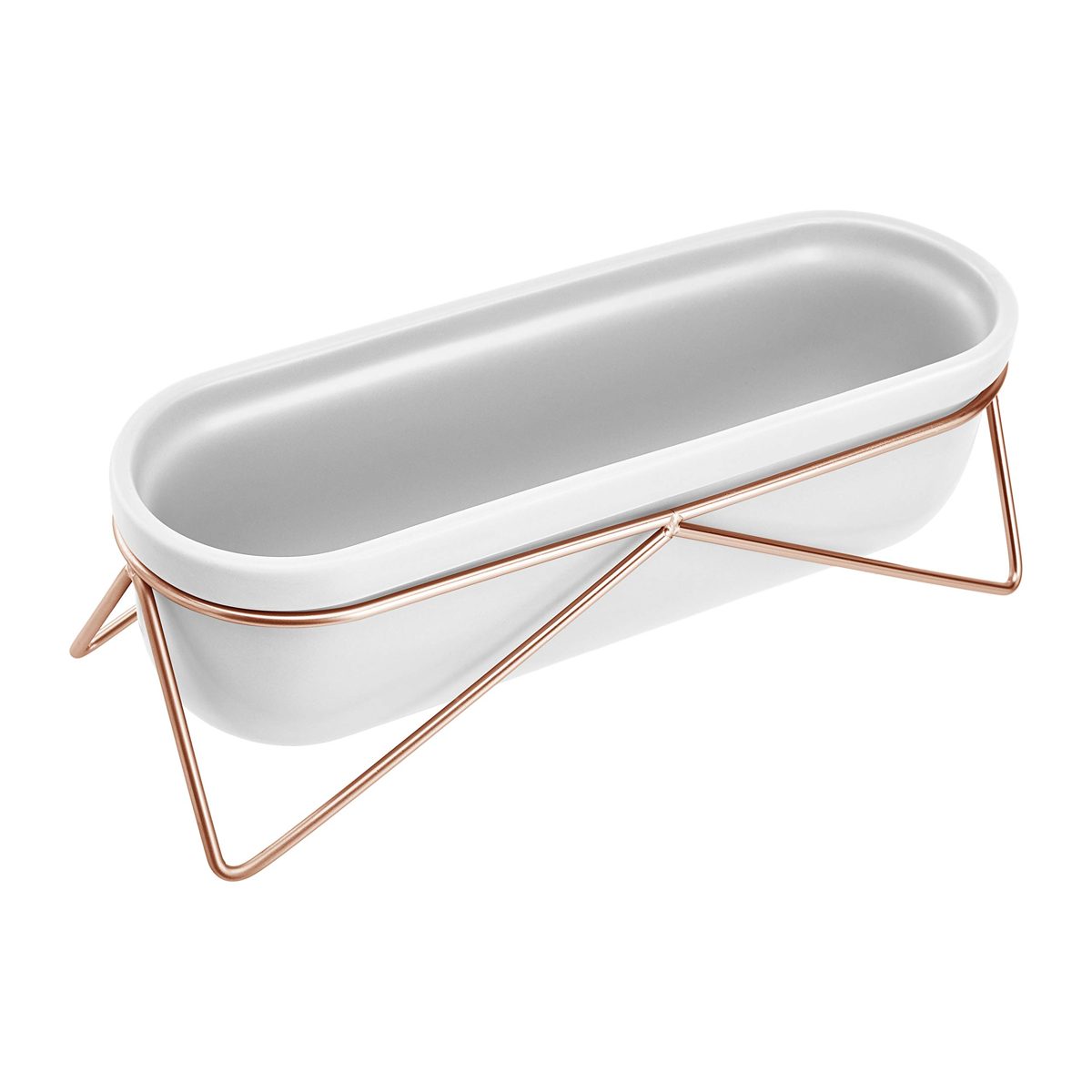 AmazonBasics White Copper Oval Table Planter