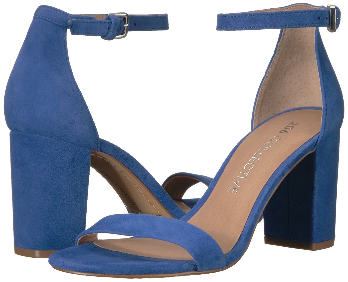 Amazon Brand - 206 Collective Women's Loyal Block Heel Dress Sandal-High Heeled, cobalt blue, 7 B US