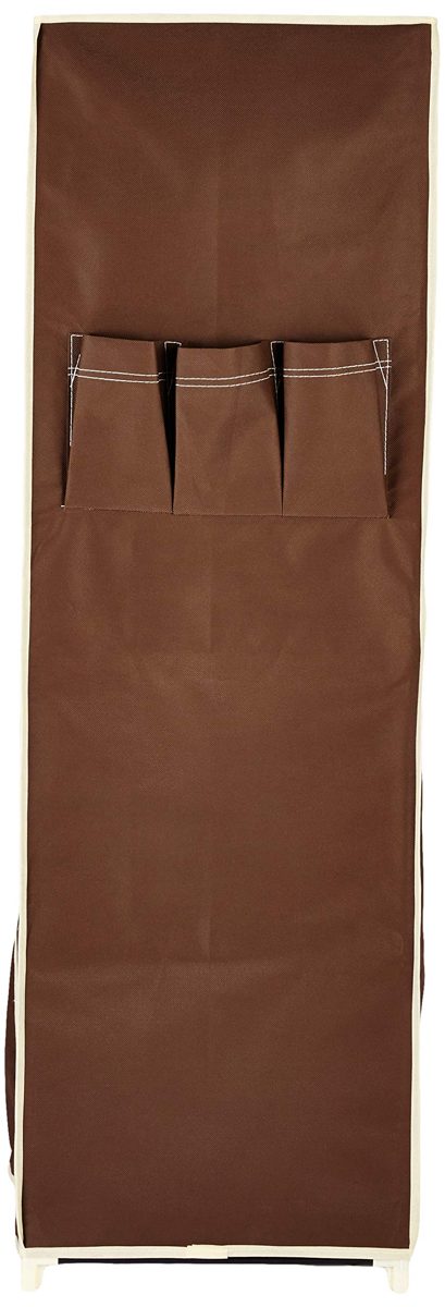 Amazon Brand - Solimo 2-Door Foldable Wardrobe, 5 Racks, Brown