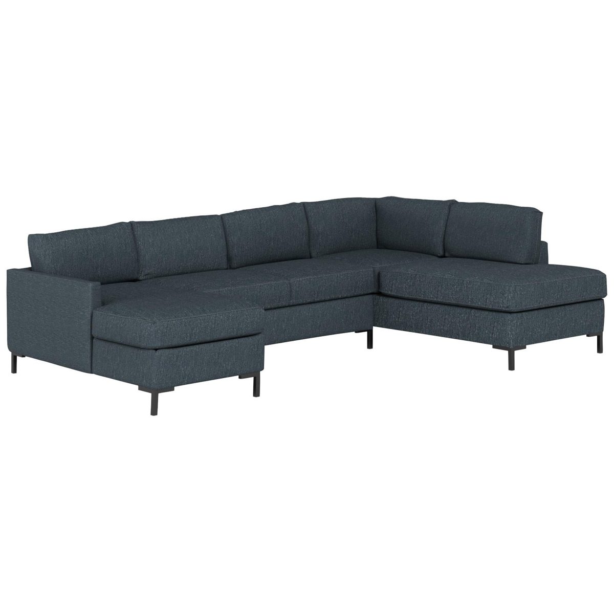 Amazon Brand – Rivet Edgewest Low Back Modern Right U-Sectional, 117"W, Eclipse Blue