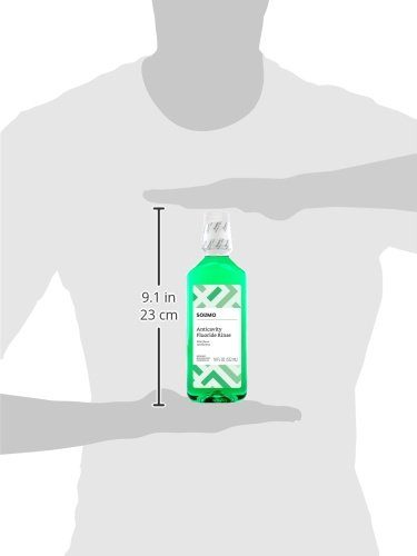 Amazon Brand - Solimo Anticavity Fluoride Rinse, Alcohol Free, Mint, 18 Fluid Ounce