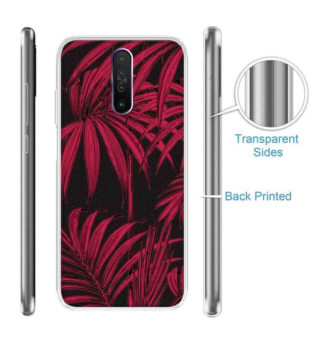 Amazon Brand - Solimo Designer Multicolor Attalea speciosa Red Pattern Printed Soft Back Case Mobile Cover for Poco X2 / Xiaomi Redmi K30