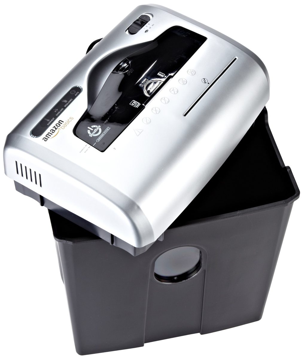 AmazonBasics 10-12 Sheet Cross Cut Paper, Credit Card, and CD Shredder