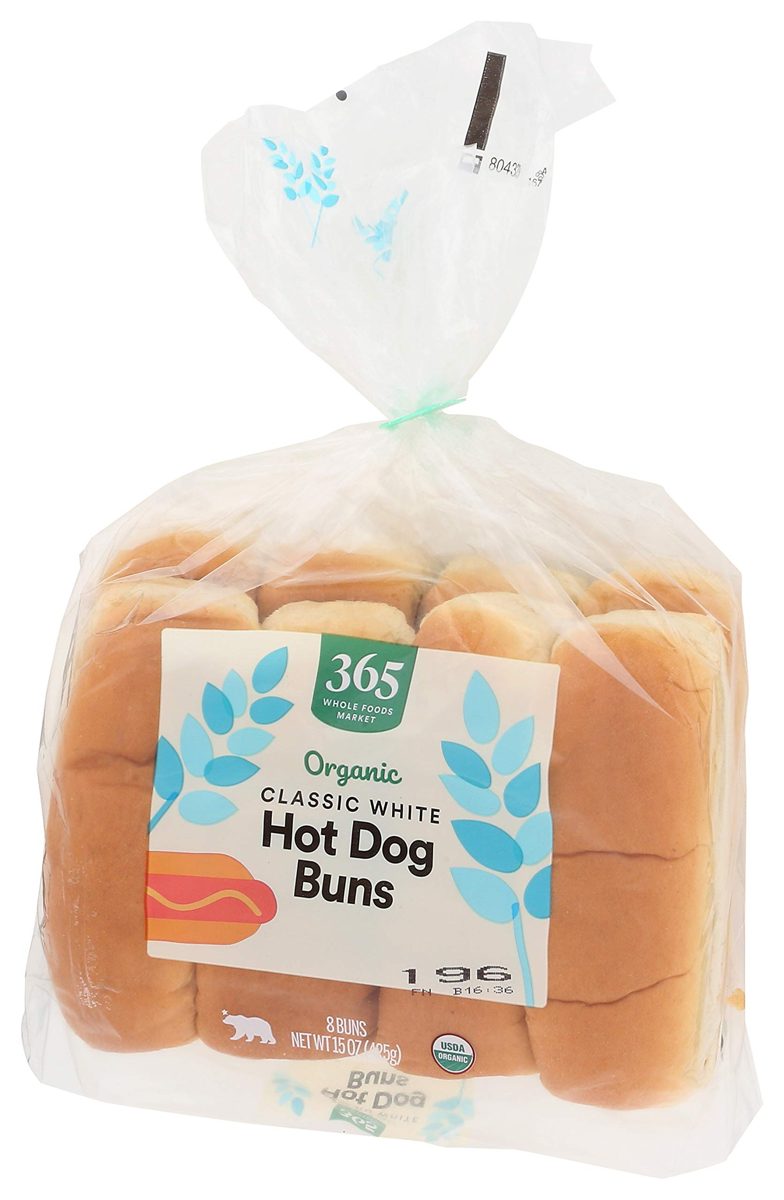 365 EVERYDAY VALUE Organic White Hot Dog Buns 8Ct, 14 OZ (Frozen)