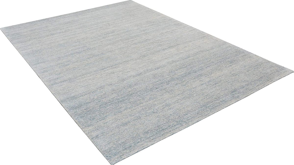 Amazon Brand – Rivet Contemporary Striated Jute Rug, 13' x 9' 3", Aquamarine