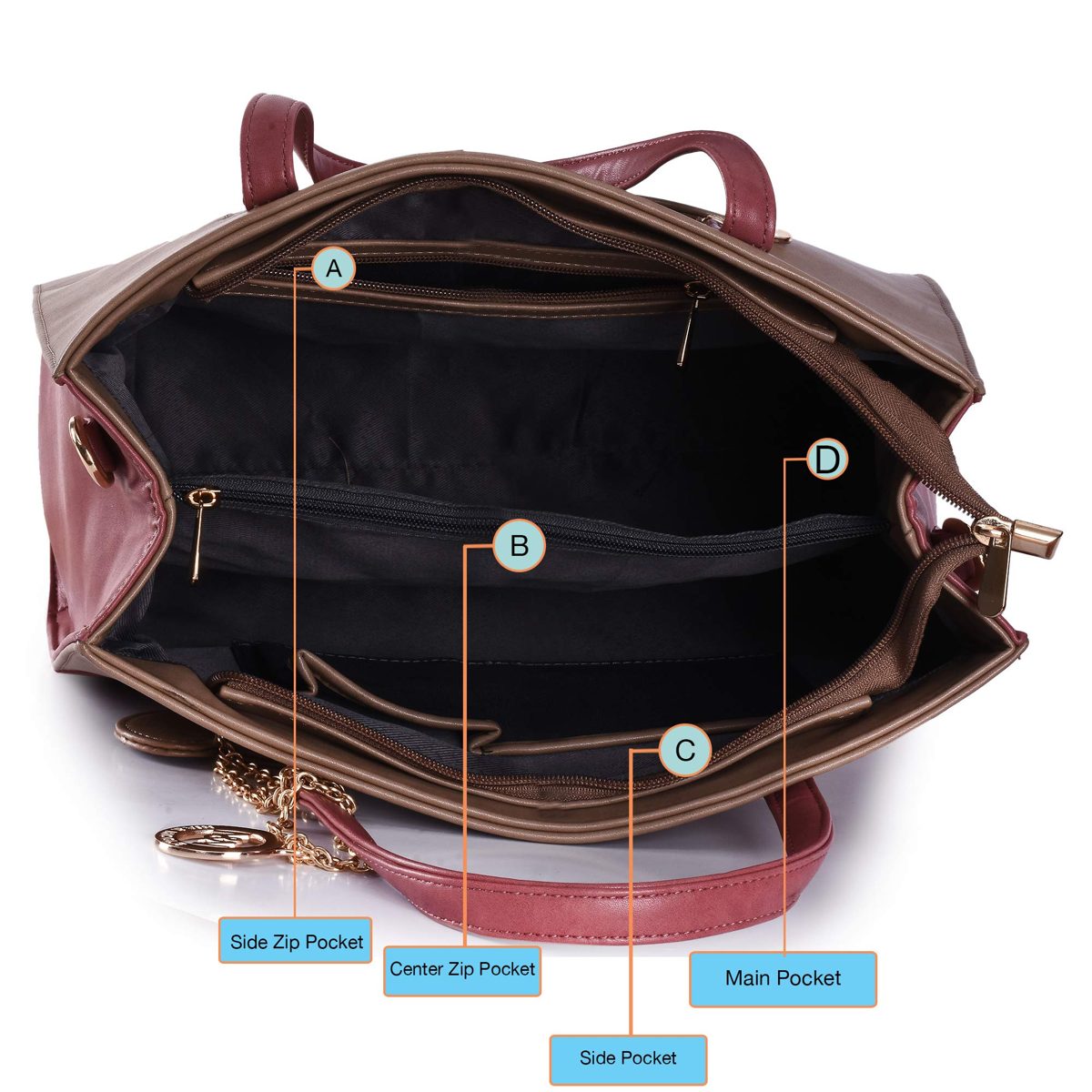 Nia & Nicole Women's Handbag (Beige:: Pink)