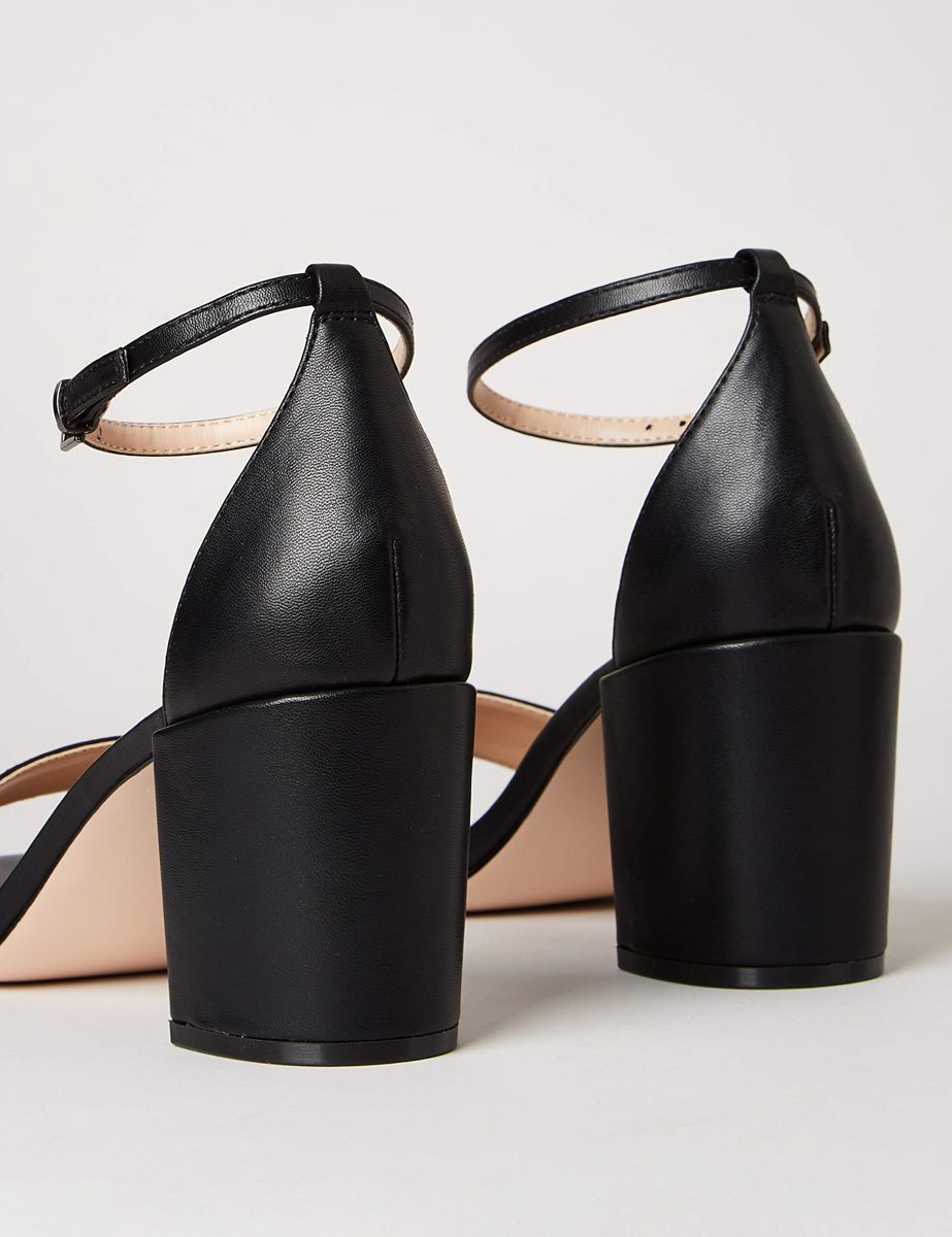 find. Women's #_Gafur-1A Ankle Strap Heels, Black, 4