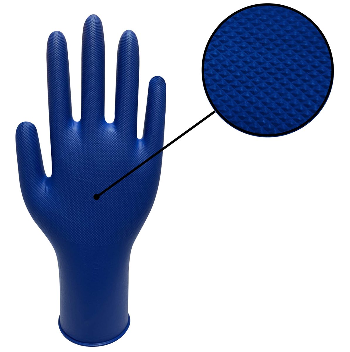 AmazonCommercial Powder Free Disposable Nitrile Gloves, 9 mil, Royal Blue, Micro Diamond, 285 mm Size XL, 500 (10 Boxes of 50)
