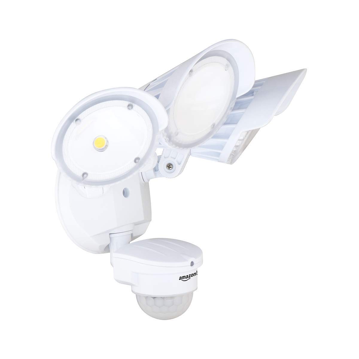 AmazonBasics 60W Waterproof LED Outdoor Motion Sensor Security Light with 3 Adjustable Heads, Up to 240° Detection Angle, 6000 Lumen, ETL Certified