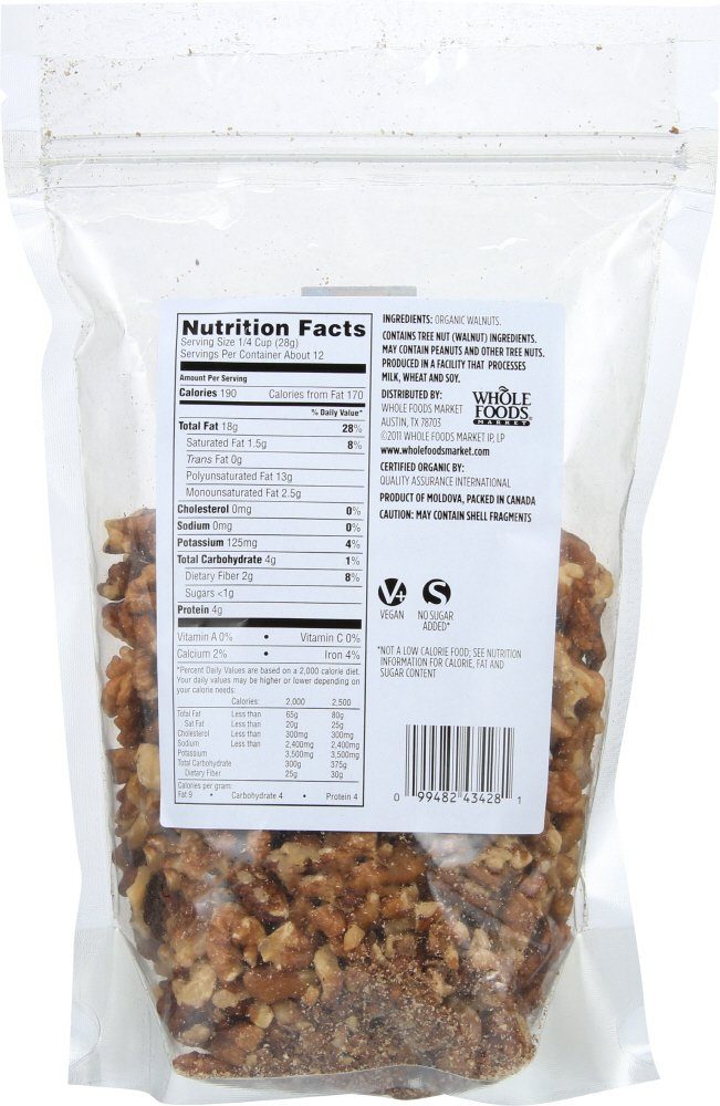 365 Everyday Value, Organic - Walnuts Halves & Pieces, 12 oz