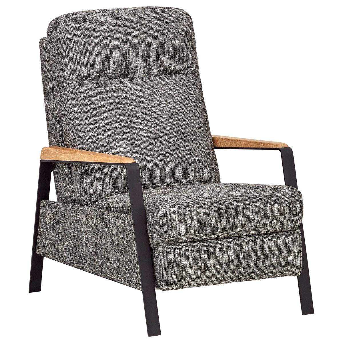 Amazon Brand – Rivet Stewart Modern Industrial Recliner with Metal and Oak