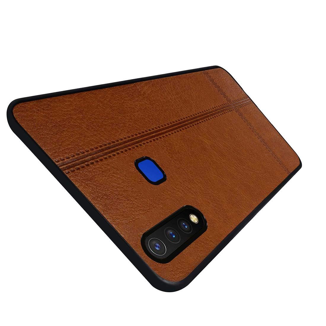 Amazon Brand - Solimo Leather Mobile Cover for (Soft & Flexible Back case), for Vivo U20 (Brown)
