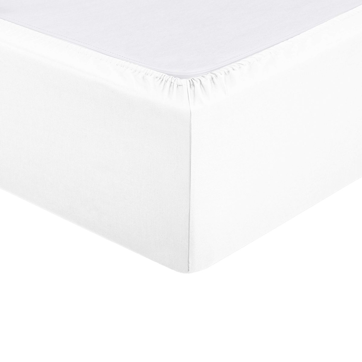AmazonBasics Sateen Fitted Sheet, 135 x 190 cm, White