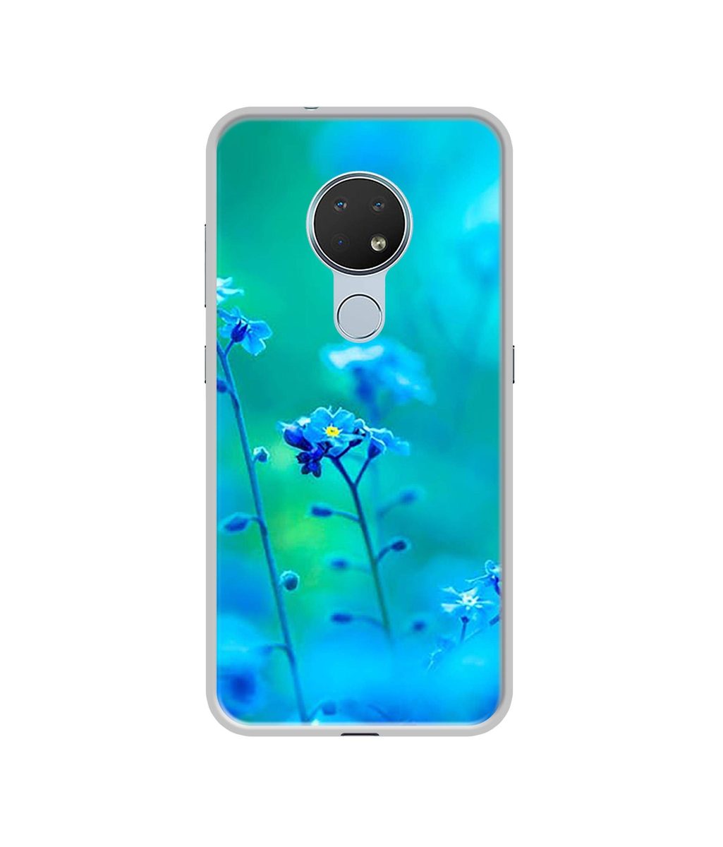Amazon Brand - Solimo Designer Blue Flower UV Printed Soft Back Case Mobile Cover for Nokia 6.2