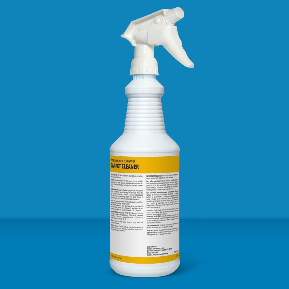 AmazonCommercial Pet Stain & Odor Eliminator Carpet Cleaner with Enzymes, 32-Ounces, 6-Pack
