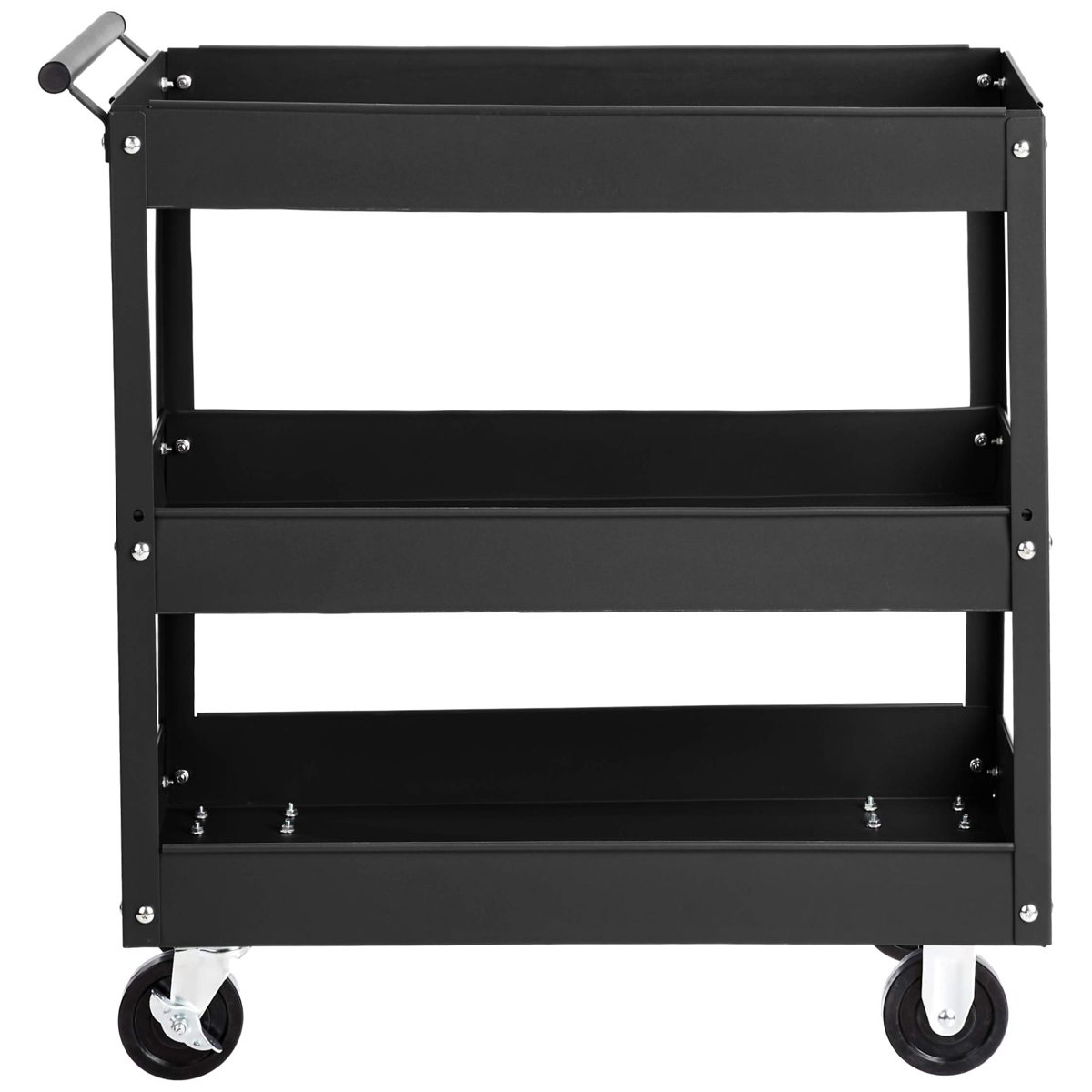 AmazonBasics Steel 3-Shelf Multipurpose Tub Utility/Supply Cart with 550-Pound capacity - Black