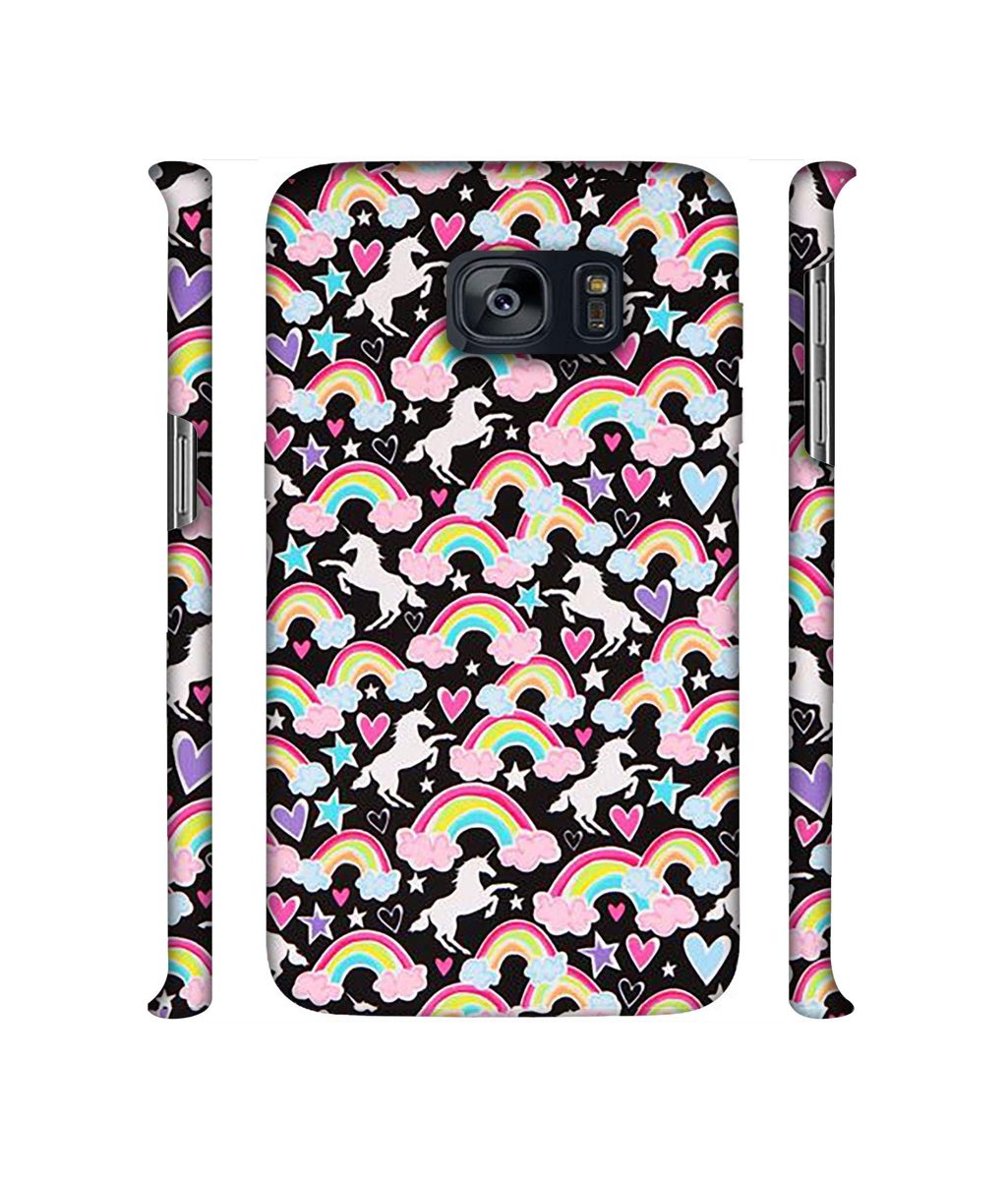 Amazon Brand - Solimo Designer Unicorn Texture 3D Printed Hard Back Case Mobile Cover for Samsung Galaxy S7 Edge
